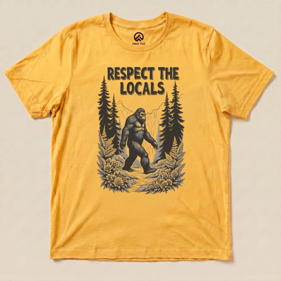 Hike Tee T-Shirt Gold / S Respect The Locals Bigfoot Shirt