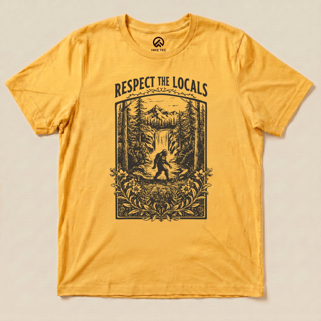 Hike Tee T-Shirt Gold / S Respect The Locals Bigfoot Shirt