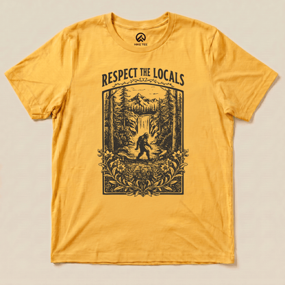 Hike Tee T-Shirt Gold / S Respect The Locals Bigfoot Shirt