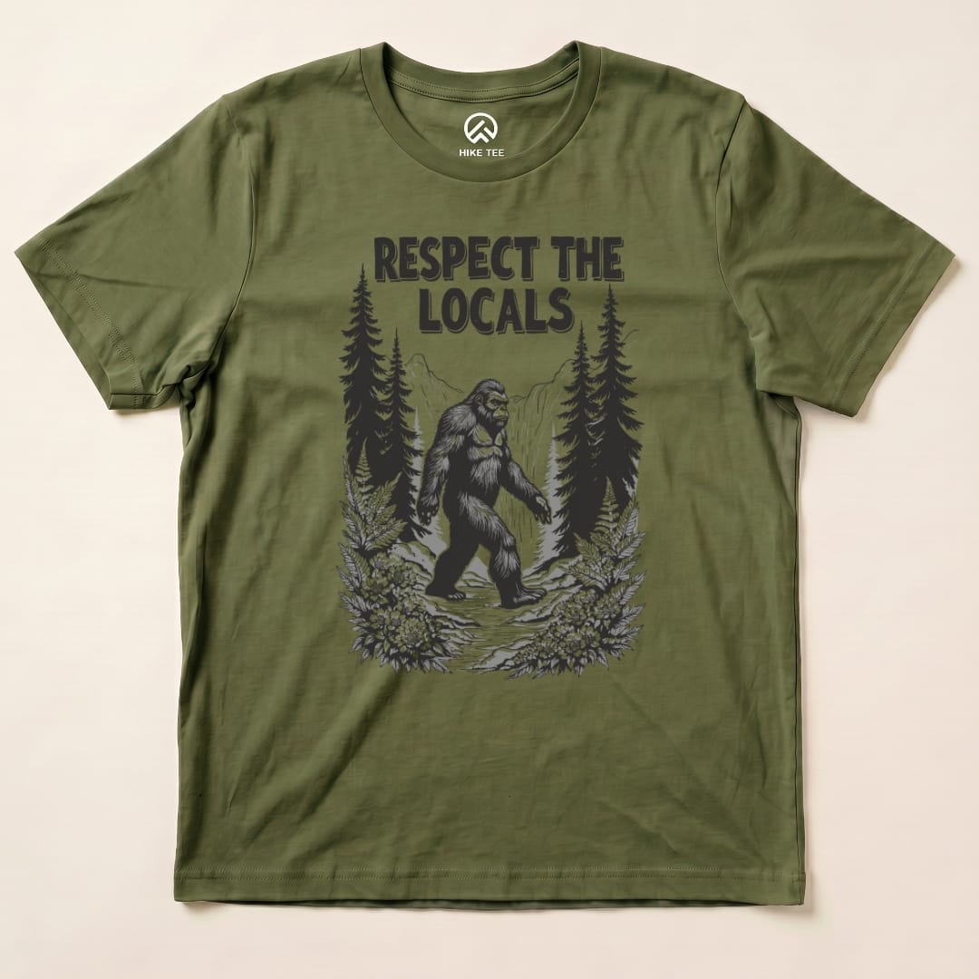 Hike Tee T-Shirt Military Green / S Respect The Locals Bigfoot Shirt