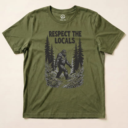 Hike Tee T-Shirt Military Green / S Respect The Locals Bigfoot Shirt