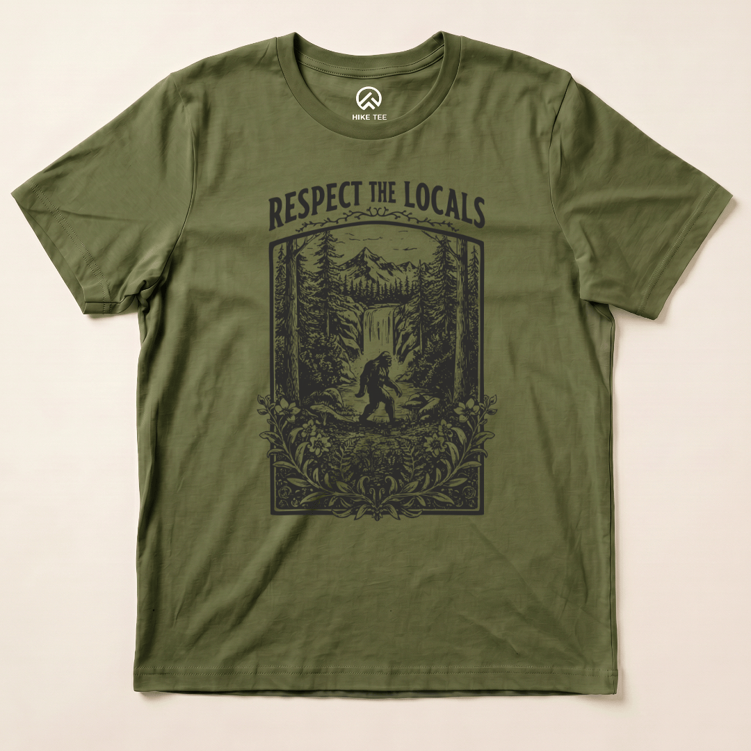 Hike Tee T-Shirt Military Green / S Respect The Locals Bigfoot Shirt
