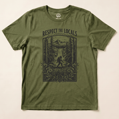 Hike Tee T-Shirt Military Green / S Respect The Locals Bigfoot Shirt