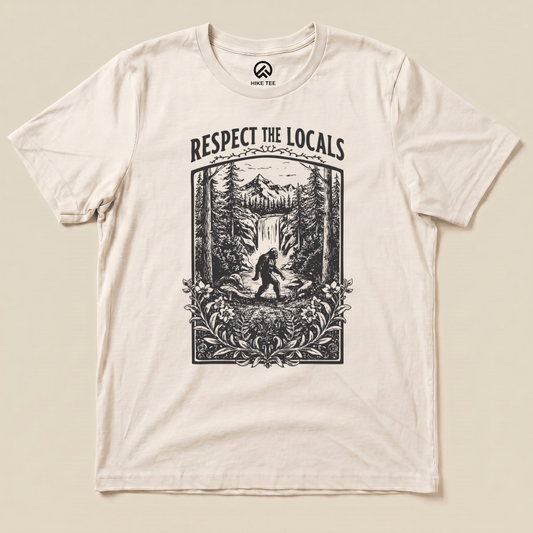 Hike Tee T-Shirt Natural / S Respect The Locals Bigfoot Shirt