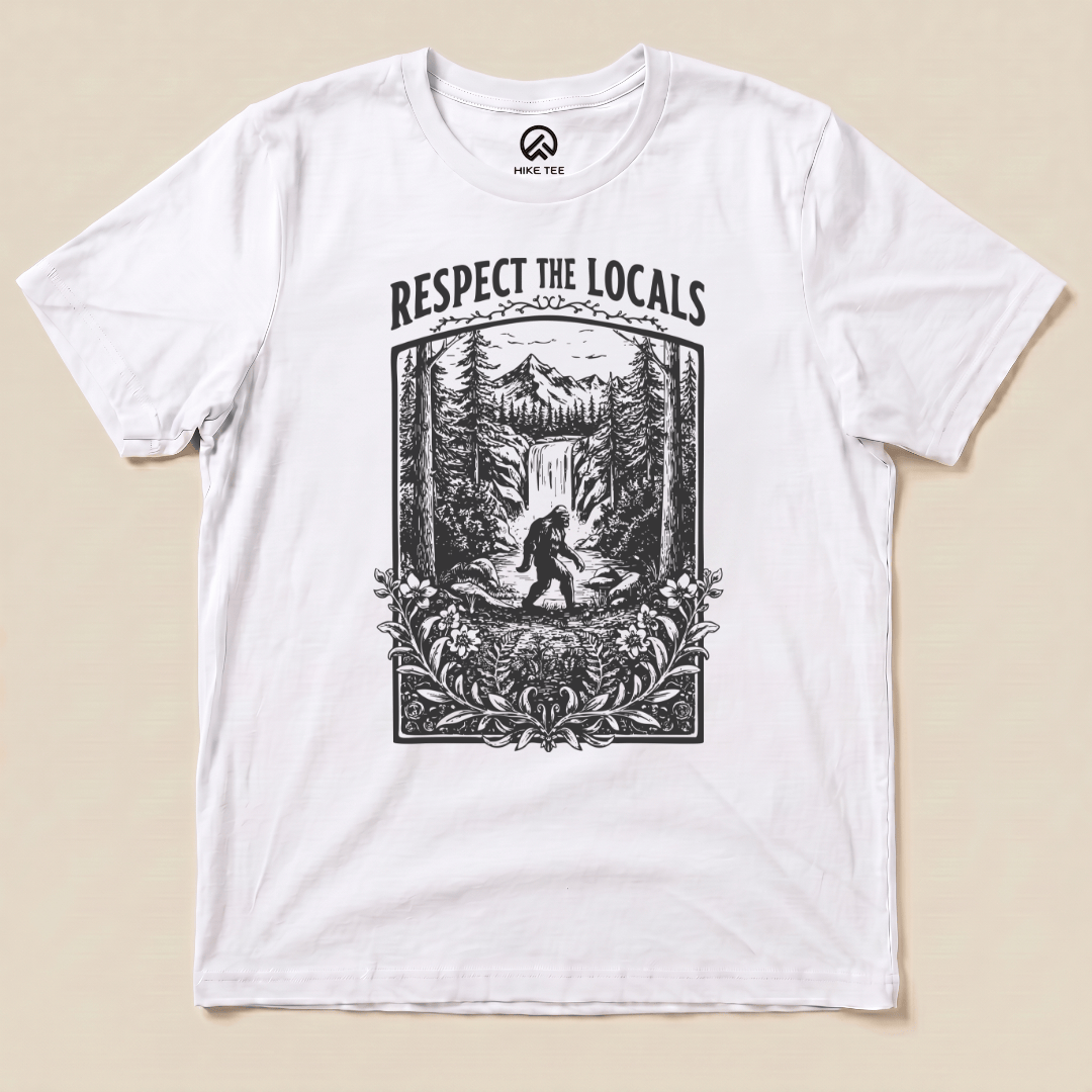 Hike Tee T-Shirt White / S Respect The Locals Bigfoot Shirt