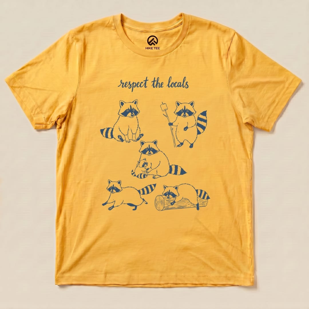 Hike Tee T-Shirt Gold / S Respect the Raccoons Shirt