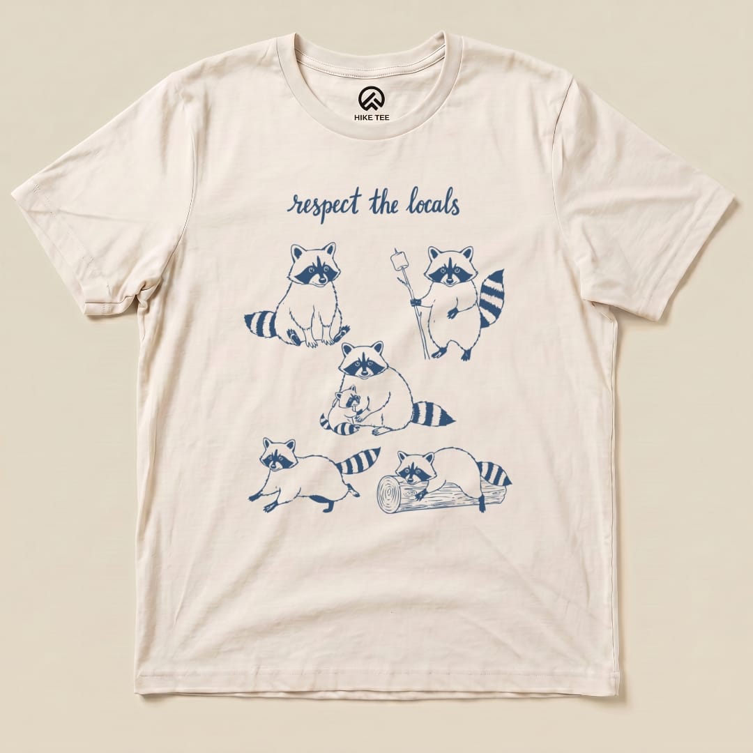 Hike Tee T-Shirt Natural / S Respect the Raccoons Shirt