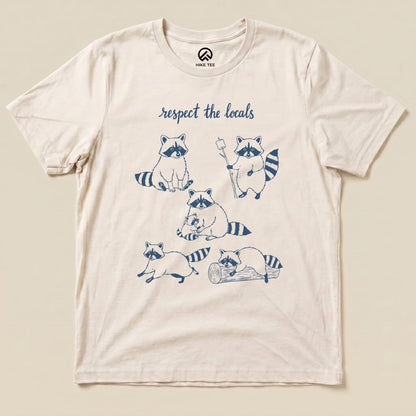 Hike Tee T-Shirt Natural / S Respect the Raccoons Shirt