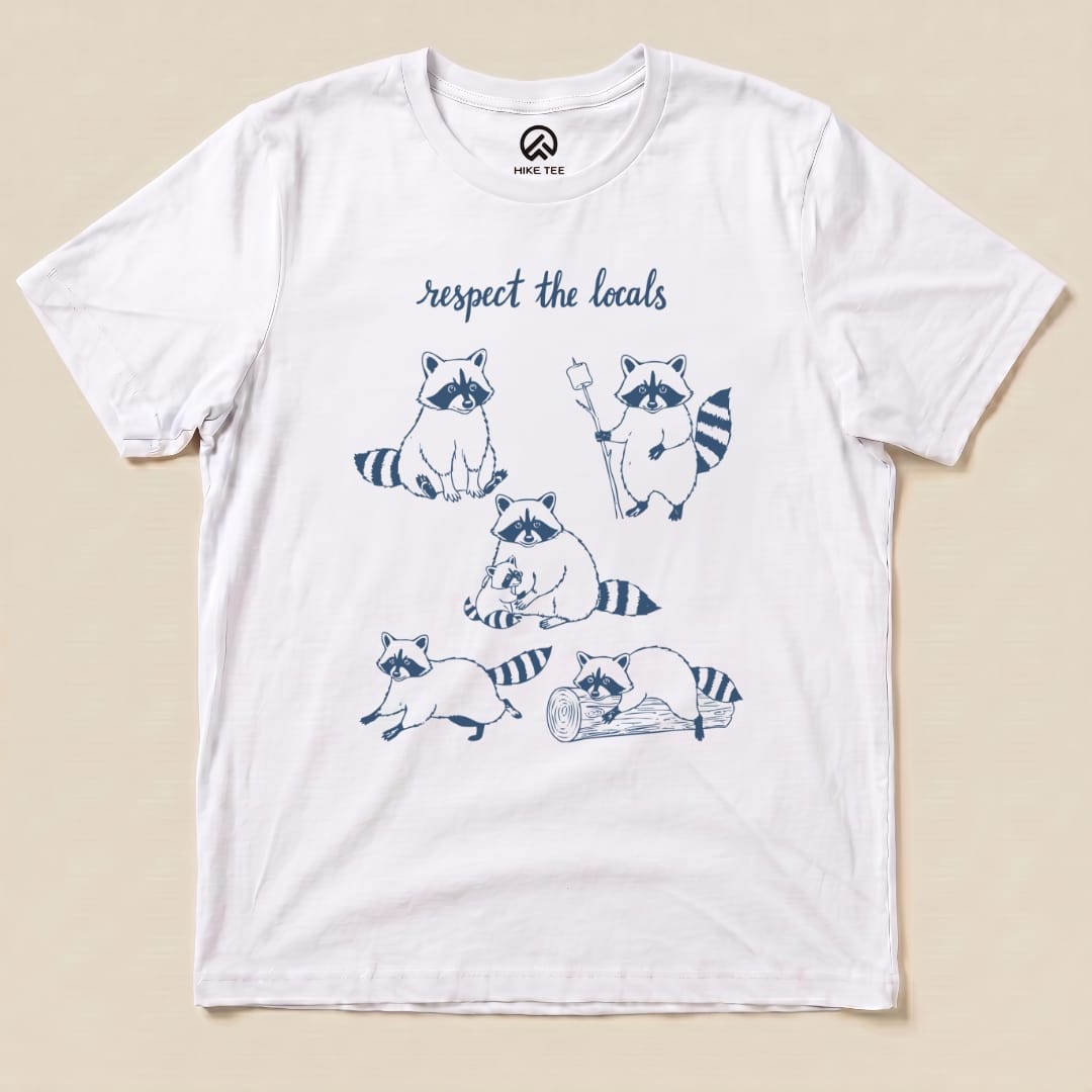 Hike Tee T-Shirt White / S Respect the Raccoons Shirt