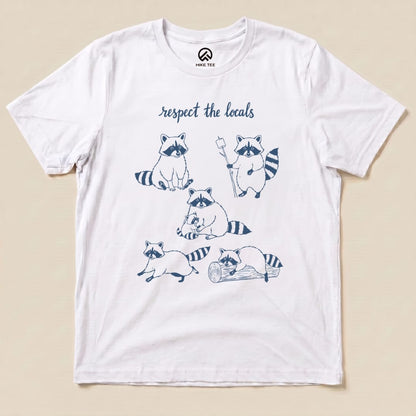 Hike Tee T-Shirt White / S Respect the Raccoons Shirt