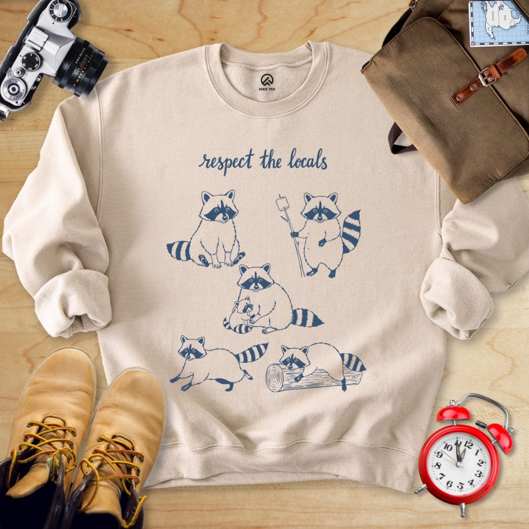 Hike Tee Sweatshirt Sand / S Respect the Raccoons Sweatshirt