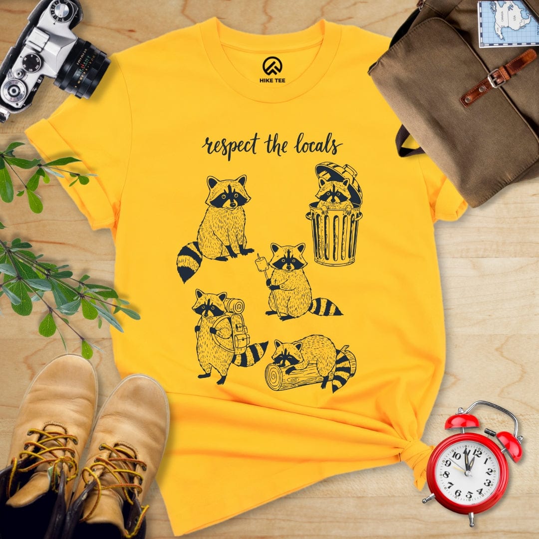 Hike Tee T-Shirt Gold / S Respect the Raccoons
