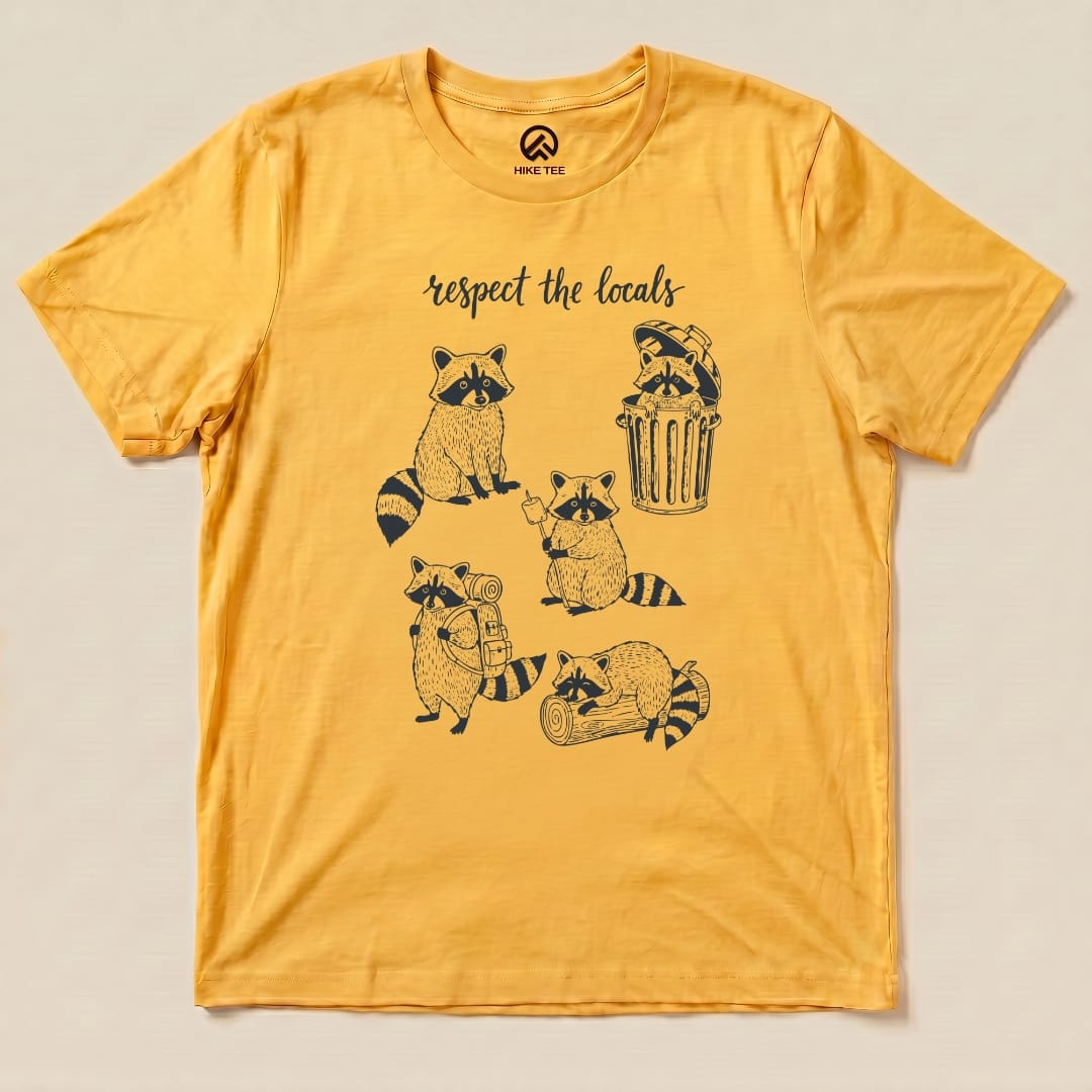 Hike Tee T-Shirt Gold / S Respect the Raccoons