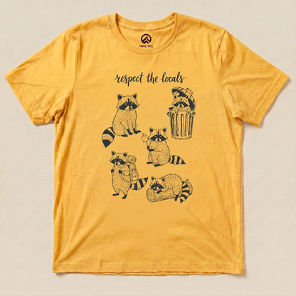 Hike Tee T-Shirt Gold / S Respect the Raccoons