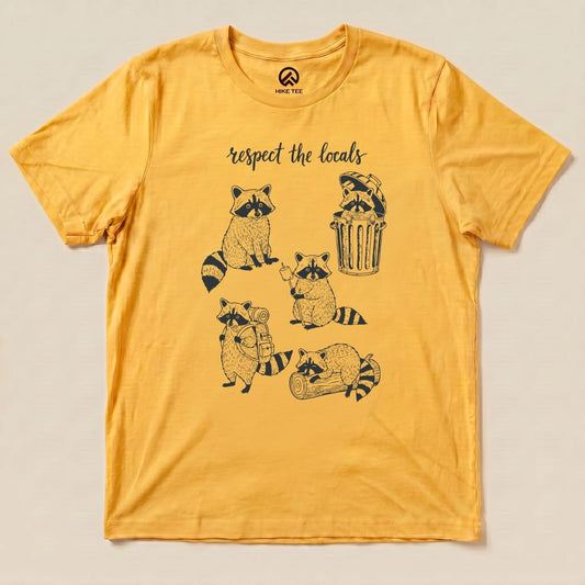 Hike Tee T-Shirt Gold / S Respect the Raccoons
