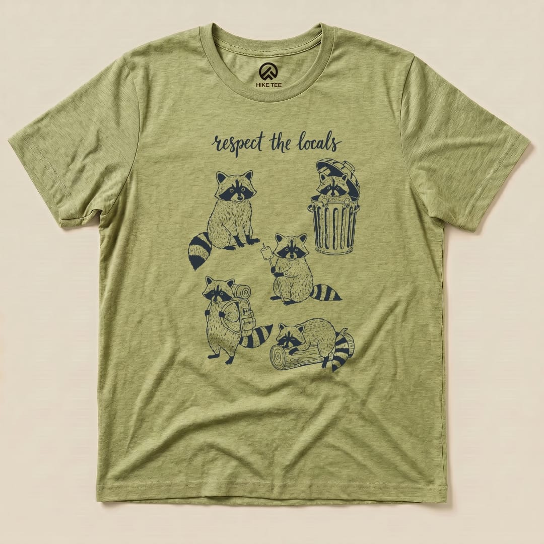 Hike Tee T-Shirt Heather Green / S Respect the Raccoons