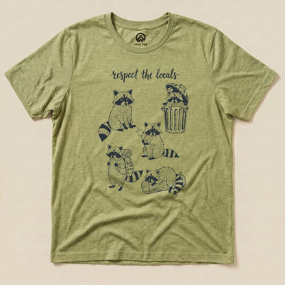 Hike Tee T-Shirt Heather Green / S Respect the Raccoons
