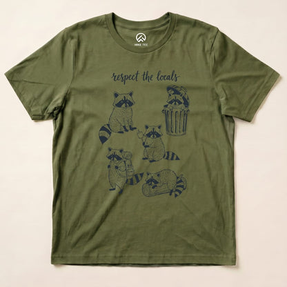 Hike Tee T-Shirt Military Green / S Respect the Raccoons