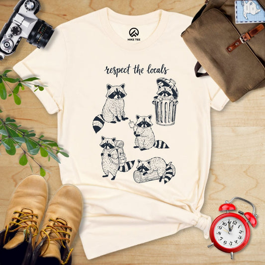 Hike Tee T-Shirt Natural / S Respect the Raccoons