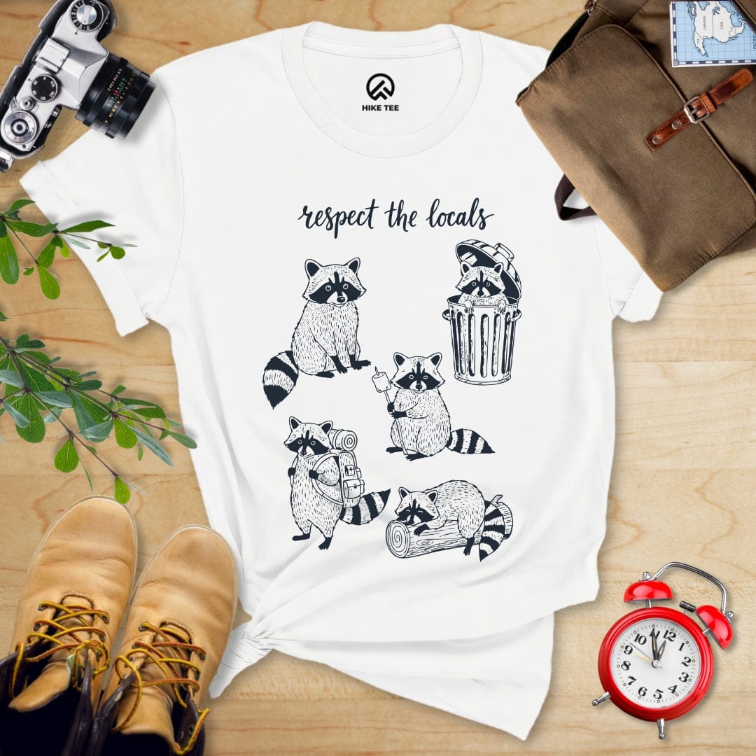 Hike Tee T-Shirt White / S Respect the Raccoons