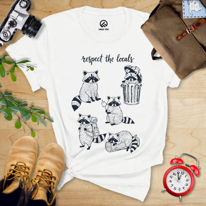 Hike Tee T-Shirt White / S Respect the Raccoons