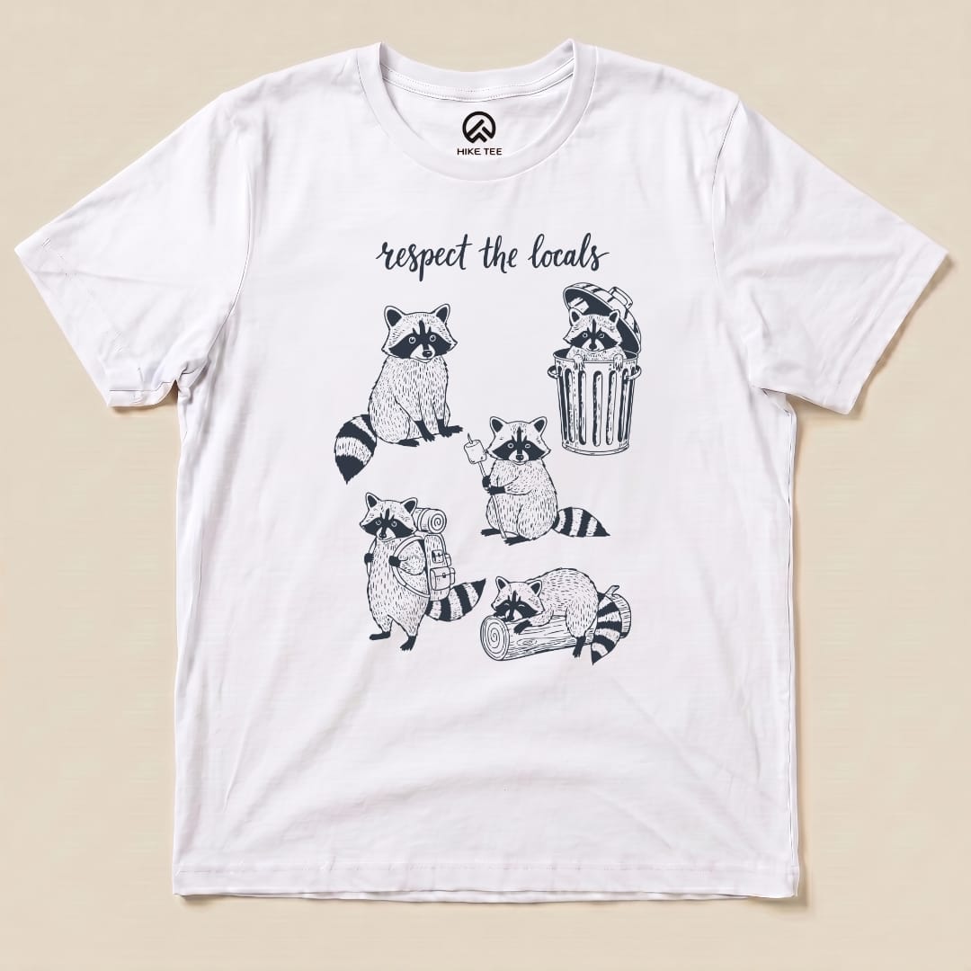 Hike Tee T-Shirt White / S Respect the Raccoons