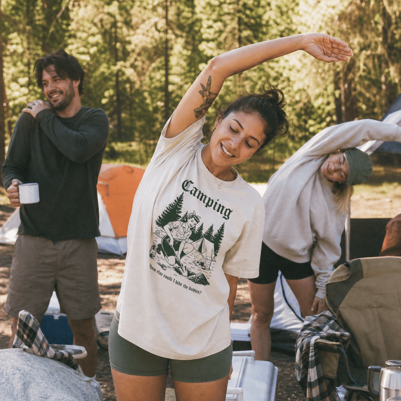 Retro Camping Hiding Shirt Hike Tee T-Shirt