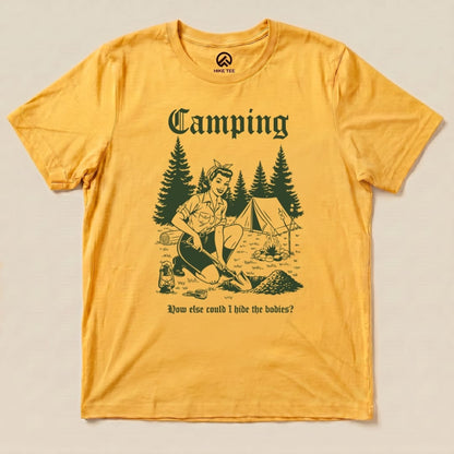 Hike Tee T-Shirt Gold / S Retro Camping Hiding Shirt