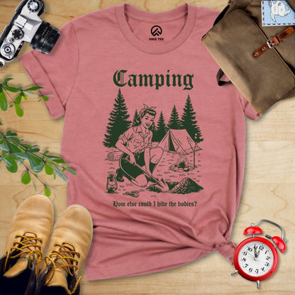 Hike Tee T-Shirt Heather Mauve / S Retro Camping Hiding Shirt