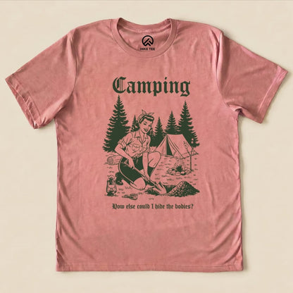 Hike Tee T-Shirt Heather Mauve / S Retro Camping Hiding Shirt