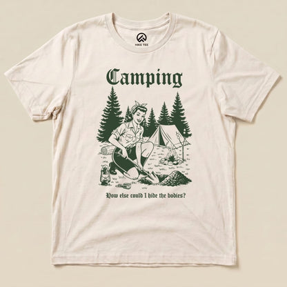 Hike Tee T-Shirt Natural / S Retro Camping Hiding Shirt