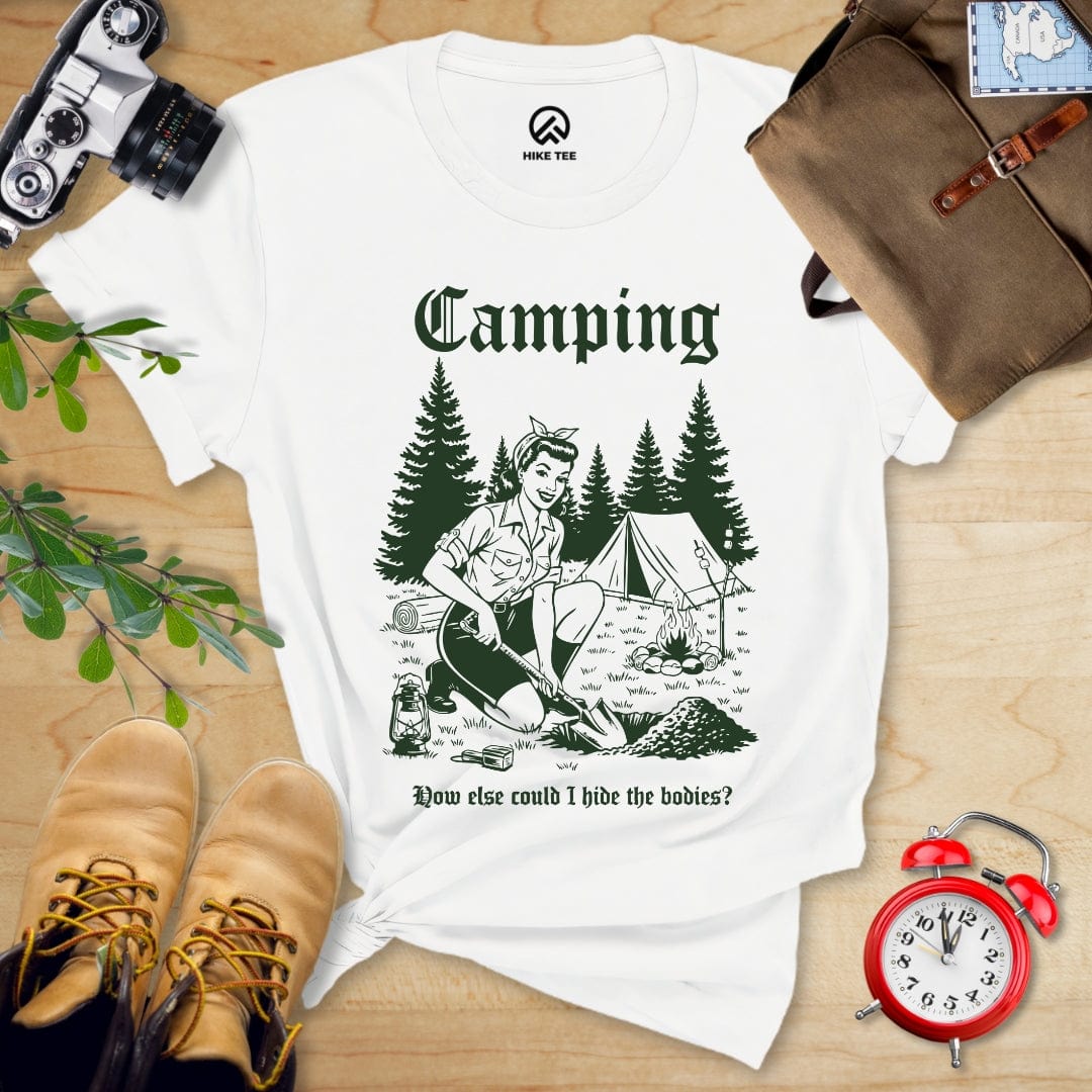 Hike Tee T-Shirt White / S Retro Camping Hiding Shirt