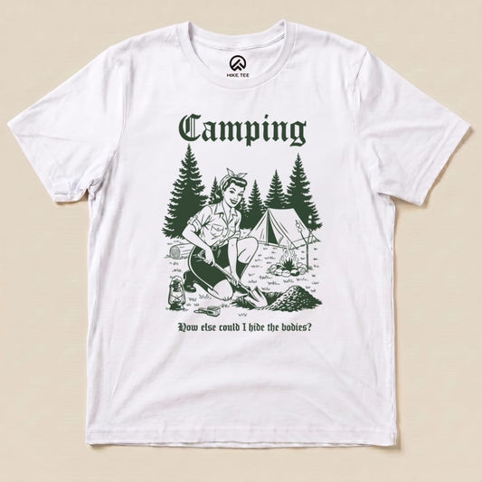 Hike Tee T-Shirt White / S Retro Camping Hiding Shirt