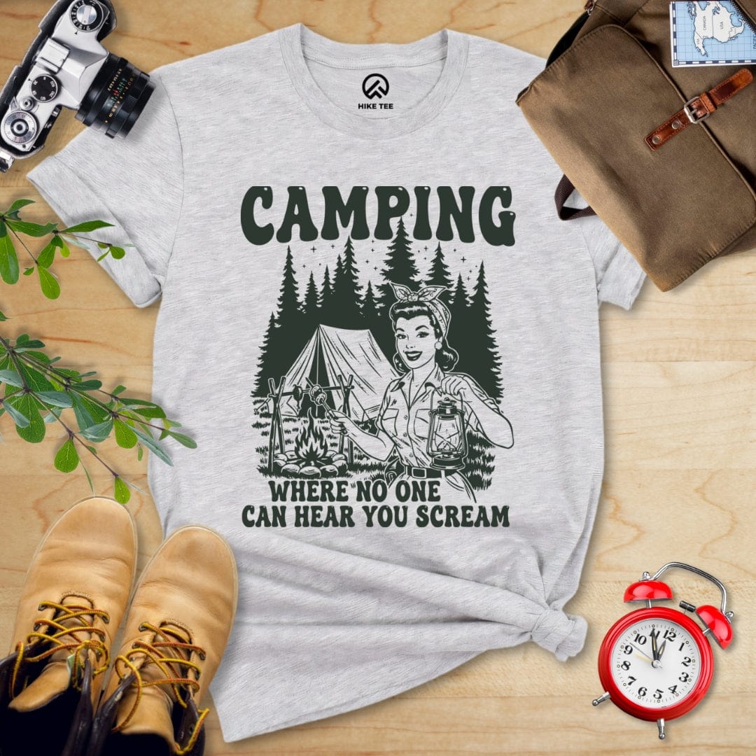 Hike Tee T-Shirt Athletic Heather / S Retro Camping Scream Shirt