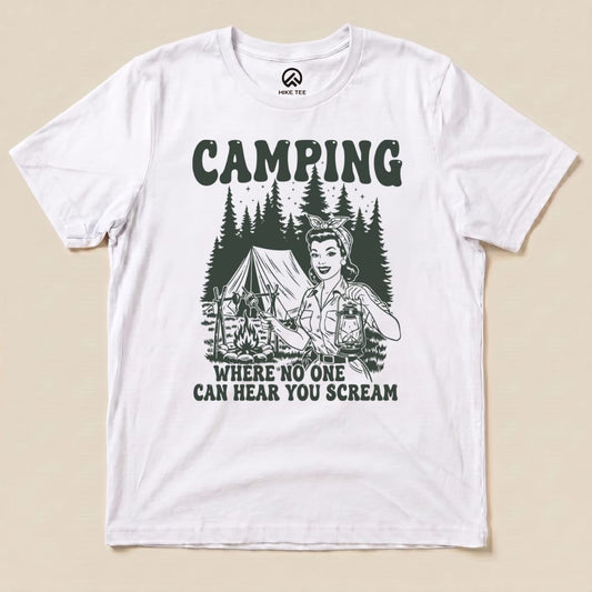 Hike Tee T-Shirt White / S Retro Camping Scream Shirt