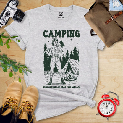 Hike Tee T-Shirt Athletic Heather / S Retro Camping Screams Shirt