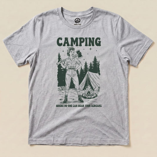 Hike Tee T-Shirt Athletic Heather / S Retro Camping Screams Shirt