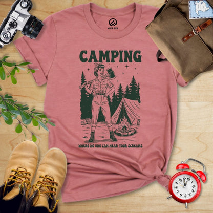 Hike Tee T-Shirt Heather Mauve / S Retro Camping Screams Shirt