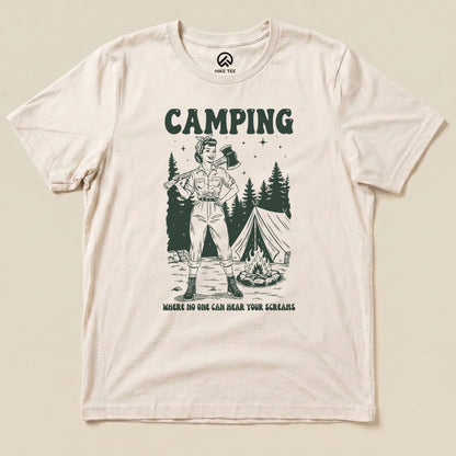 Hike Tee T-Shirt Natural / S Retro Camping Screams Shirt