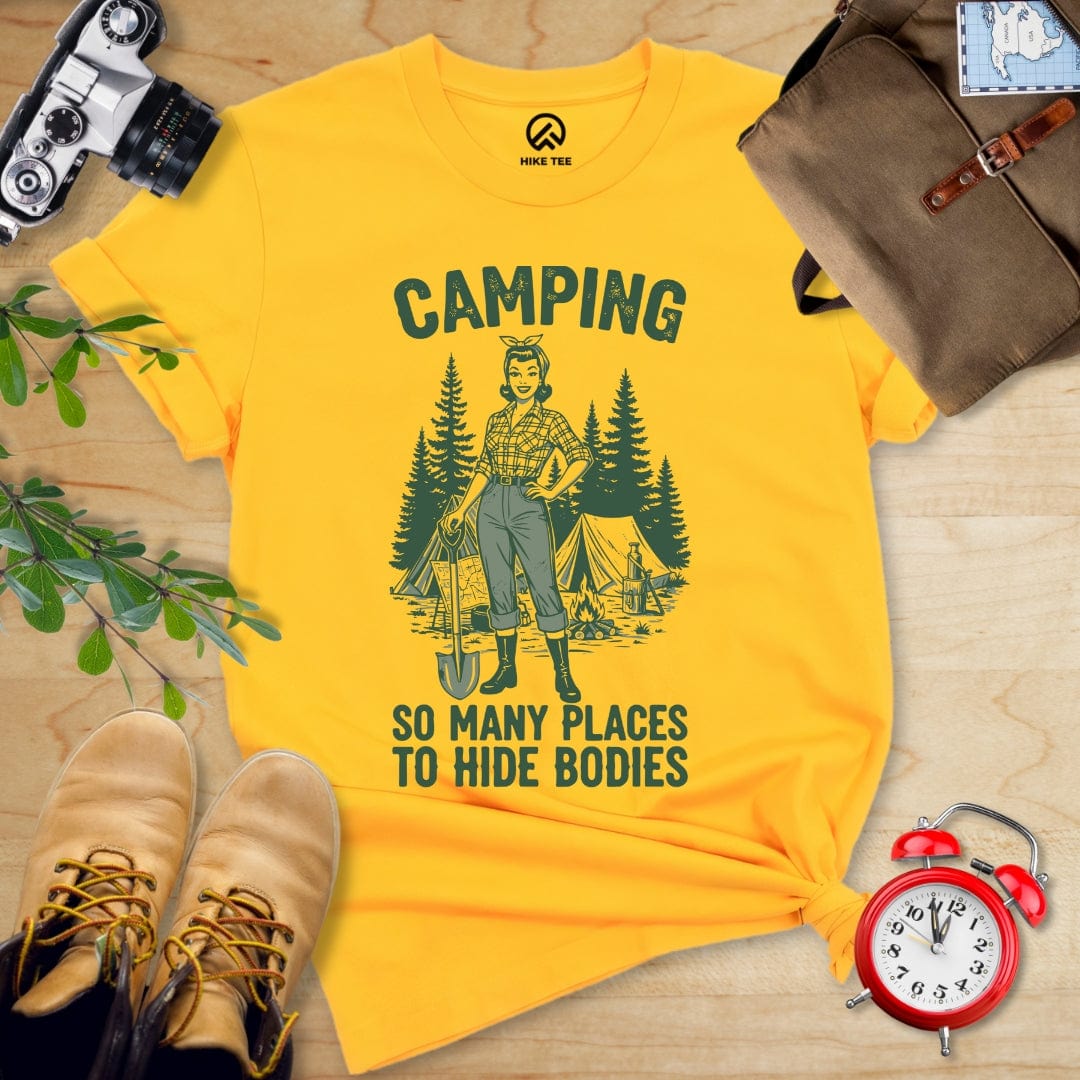 Hike Tee T-Shirt Gold / S Retro Camping Shirt