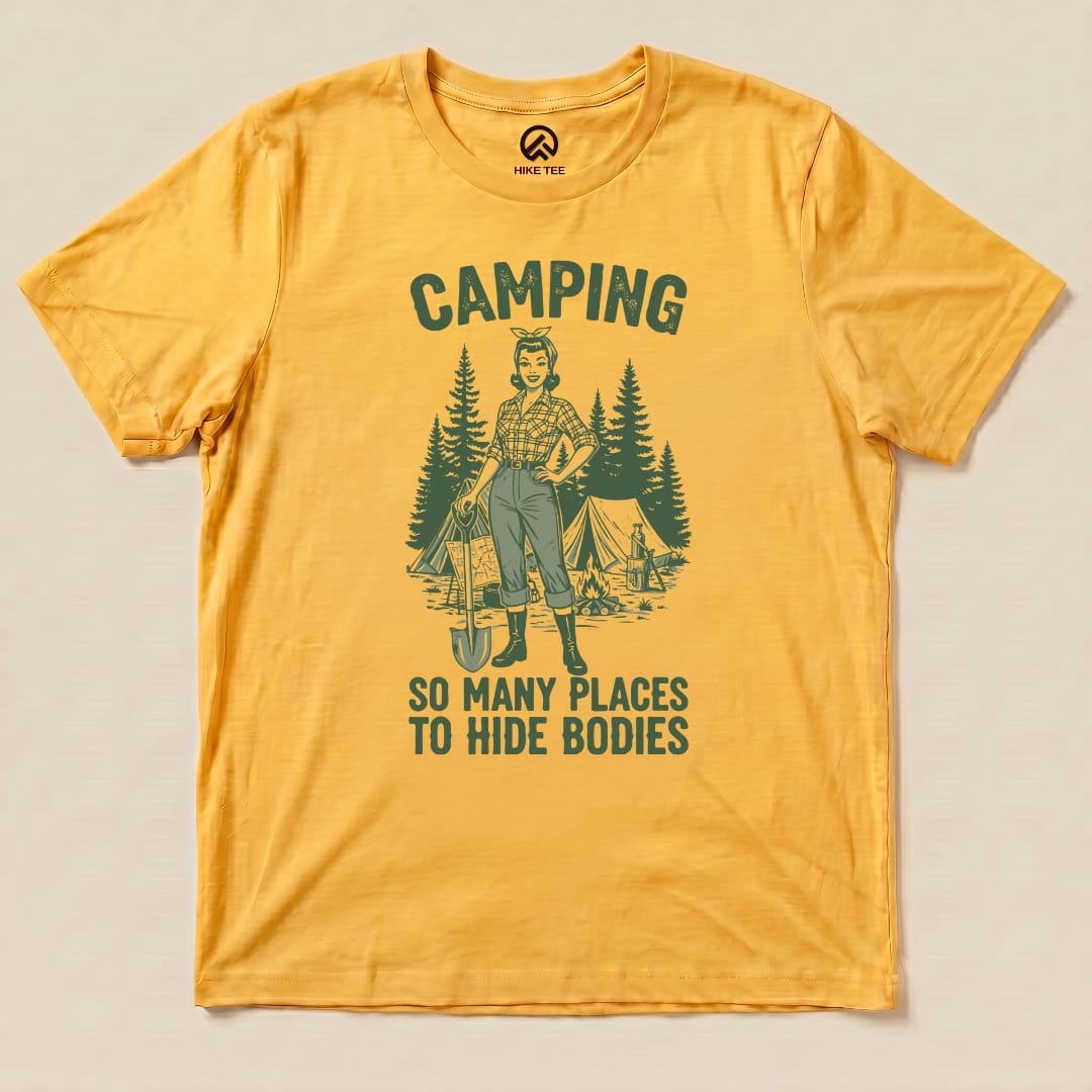Hike Tee T-Shirt Gold / S Retro Camping Shirt