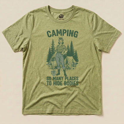 Hike Tee T-Shirt Heather Green / S Retro Camping Shirt