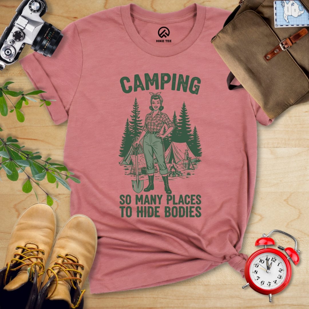 Hike Tee T-Shirt Heather Mauve / S Retro Camping Shirt