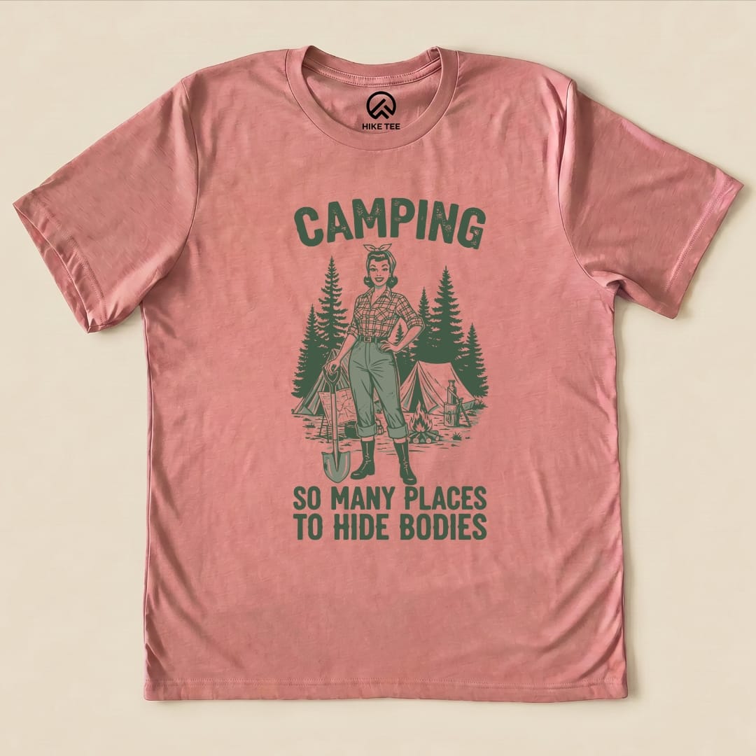 Hike Tee T-Shirt Heather Mauve / S Retro Camping Shirt