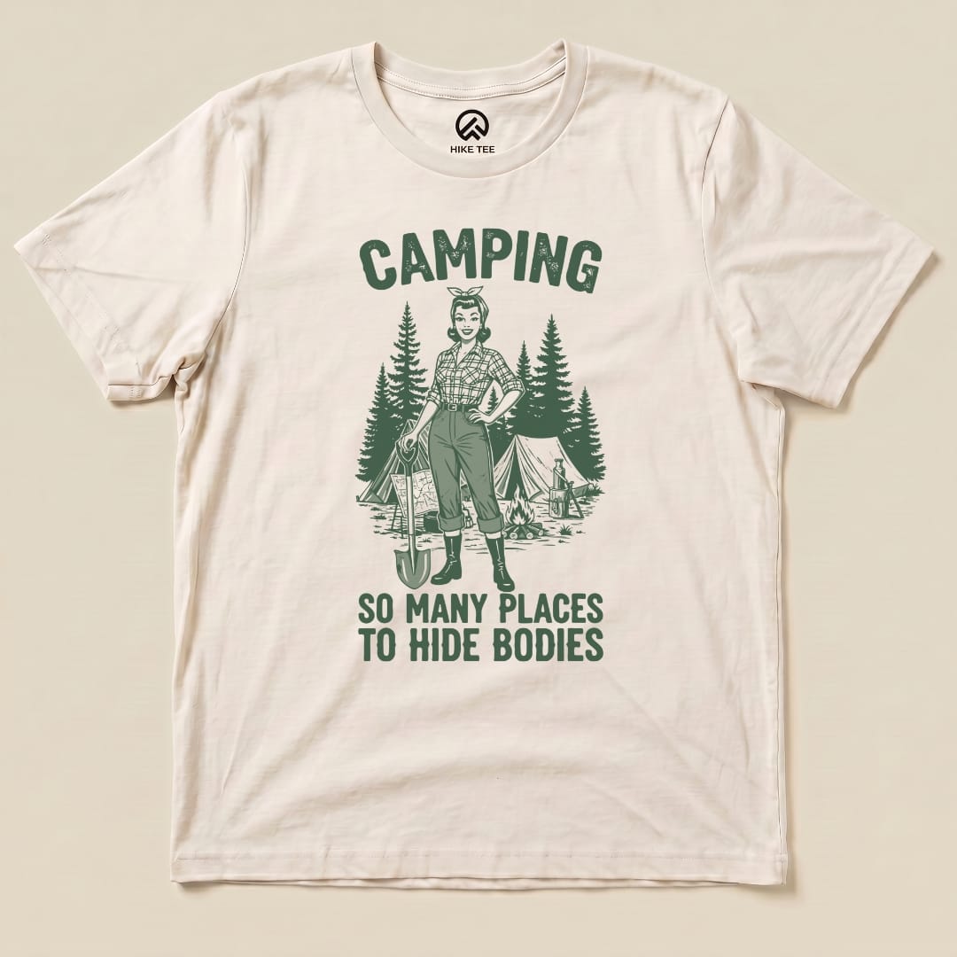 Hike Tee T-Shirt Natural / S Retro Camping Shirt