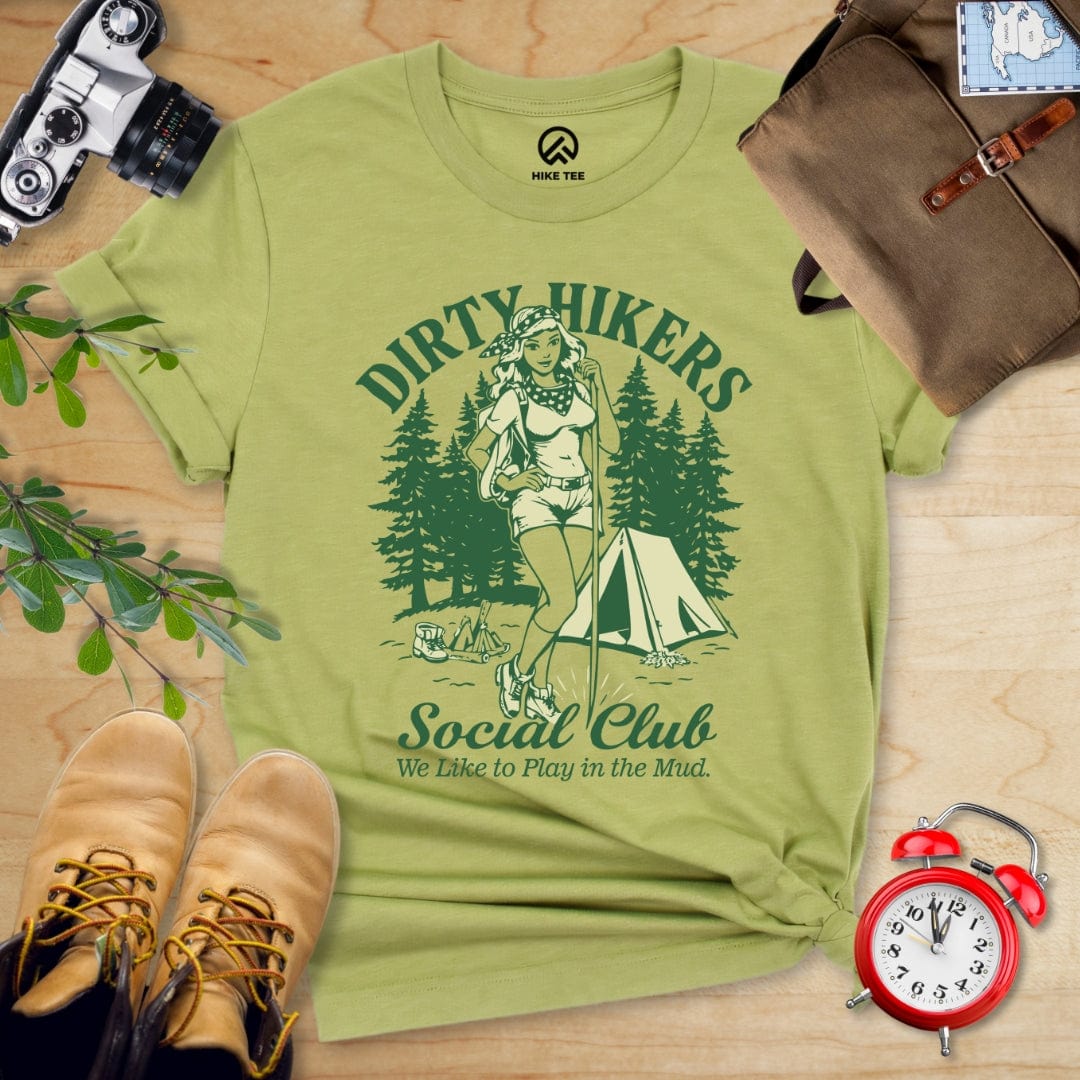 Printify T-Shirt Heather Green / S Retro Dirty Hikers Shirt
