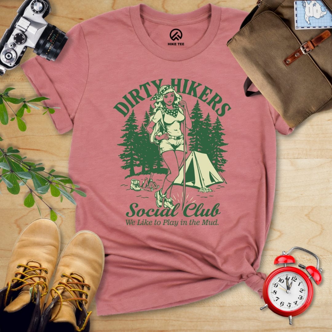 Printify T-Shirt Heather Mauve / S Retro Dirty Hikers Shirt