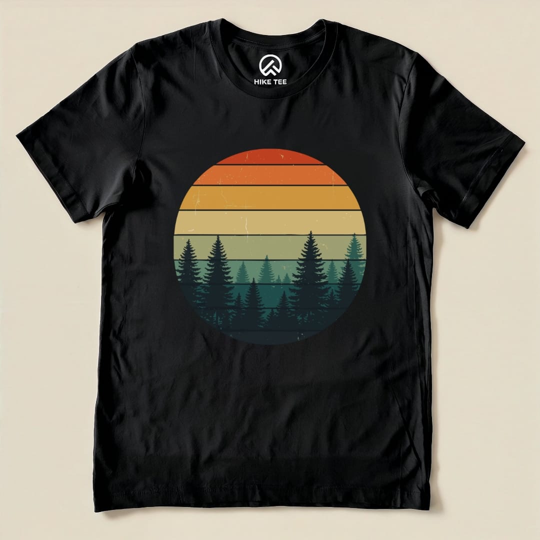 Retro Forest Shirt Hike Tee T-Shirt Black / S