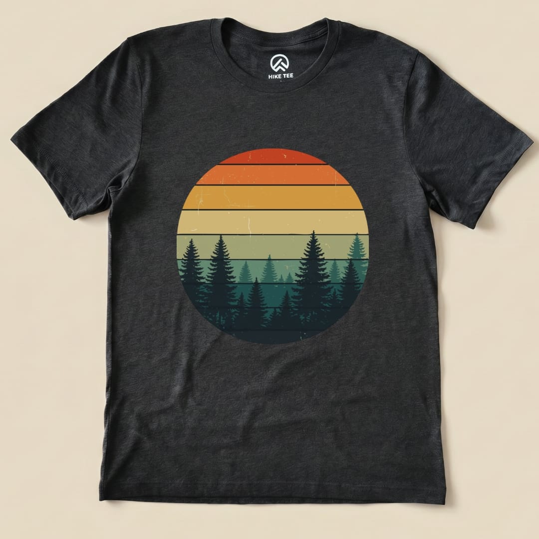 Retro Forest Shirt Hike Tee T-Shirt Dark Grey Heather / S