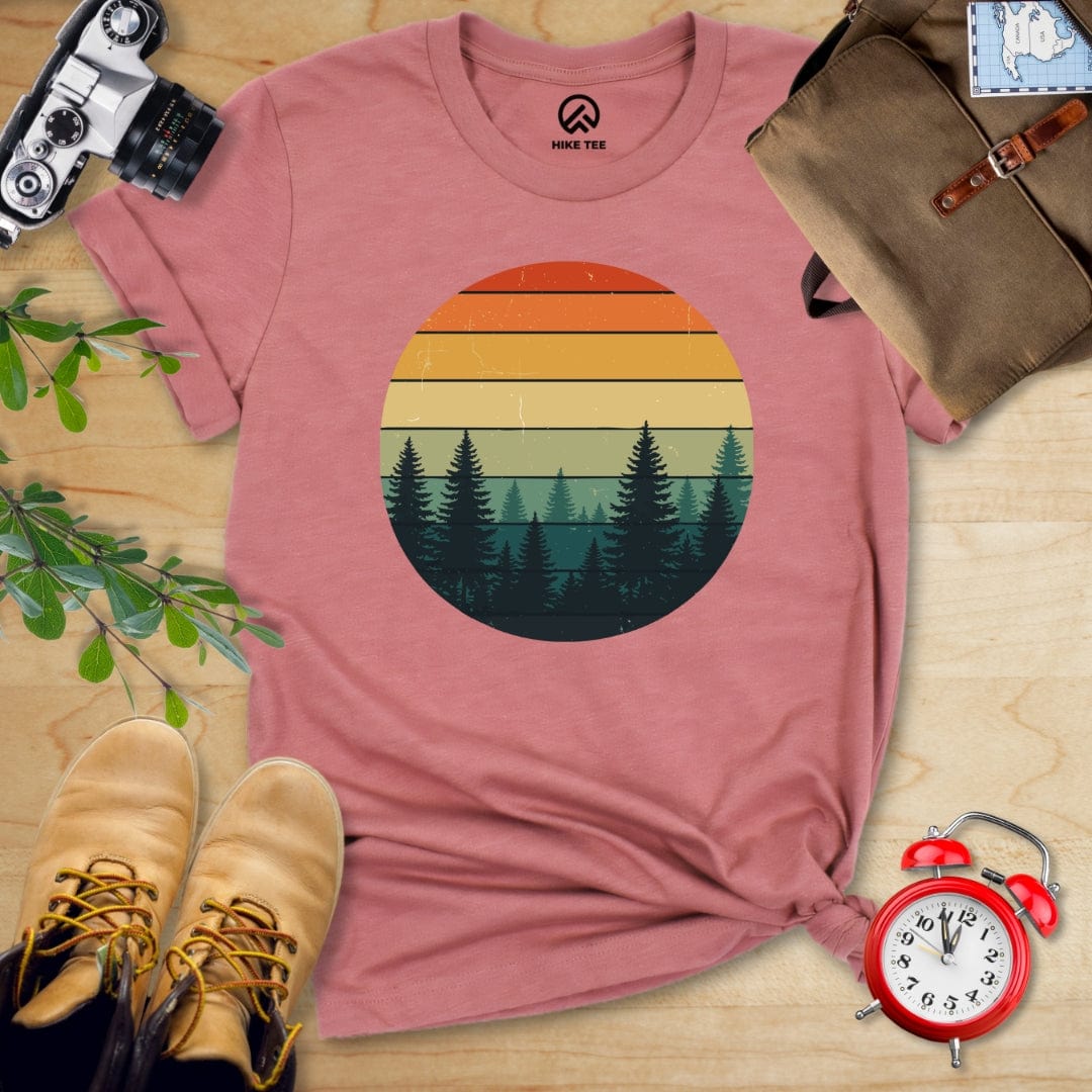 Hike Tee T-Shirt Heather Mauve / S Retro Forest Shirt